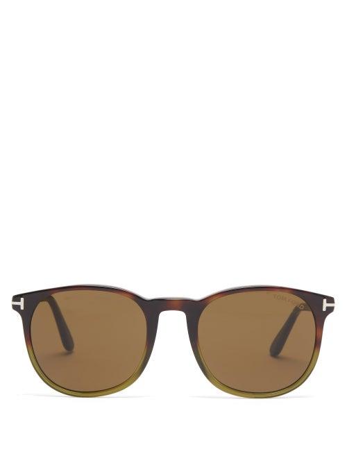 Mens Eyewear Tom Ford Eyewear - Ansel Round Acetate Sunglasses - Mens - Brown