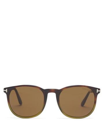 Mens Eyewear Tom Ford Eyewear - Ansel Round Acetate Sunglasses - Mens - Brown