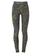 Matchesfashion.com Ganni - Metallic Camouflage Jersey Leggings - Womens - Khaki