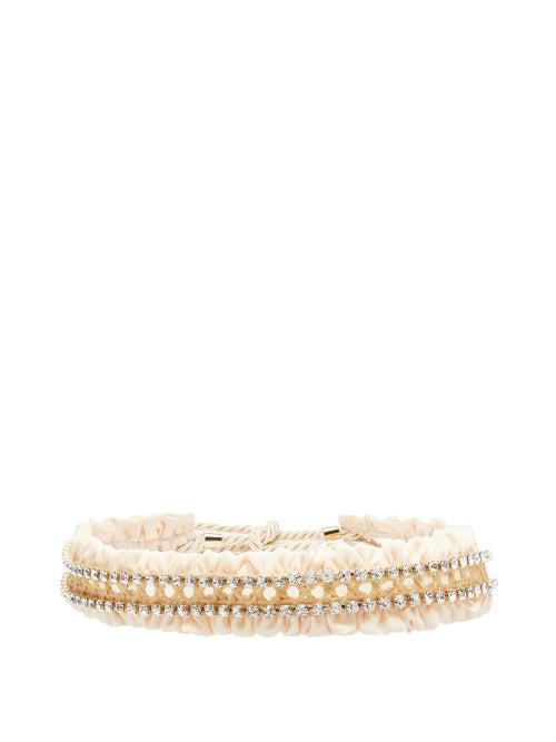 Matchesfashion.com Rosantica - Frullato Crystal-embellished Rope Belt - Womens - Cream Multi