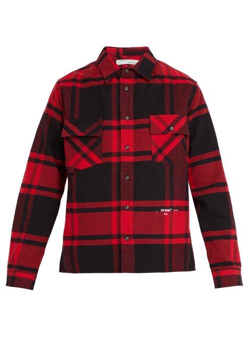 Matchesfashion.com Off-white - Checked Cotton Blend Shirt - Mens - Red