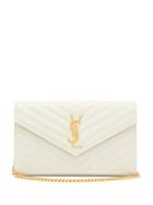 Matchesfashion.com Saint Laurent - Monogram Chevron Quilted Leather Cross Body Bag - Womens - White