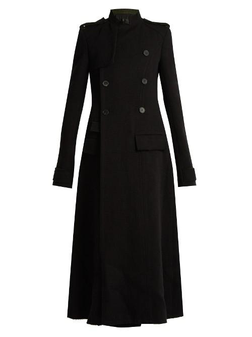 Haider Ackermann Contrast-collar Raw-edge Coat