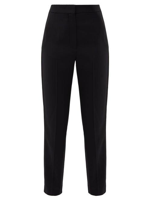 Matchesfashion.com Roksanda - Colwyn Side-stripe Twill Trousers - Womens - Black