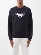 Maison Kitsun - Fox-print Cotton-jersey Sweater - Mens - Black