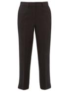 Matchesfashion.com Margaret Howell - Straight Wool Linen Hopsack Cropped Trousers - Womens - Navy