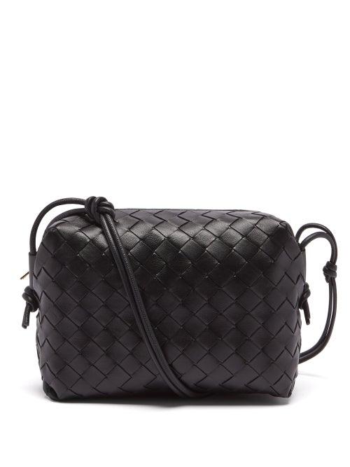 Bottega Veneta - Loop Intrecciato-leather Cross-body Bag - Womens - Black