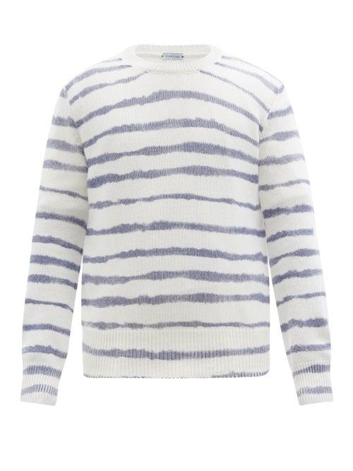 Matchesfashion.com Caruso - Crew-neck Striped Wool-blend Sweater - Mens - White Multi