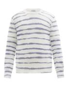 Matchesfashion.com Caruso - Crew-neck Striped Wool-blend Sweater - Mens - White Multi