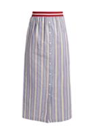 Stella Jean Nobile Striped Cotton-poplin Maxi Skirt