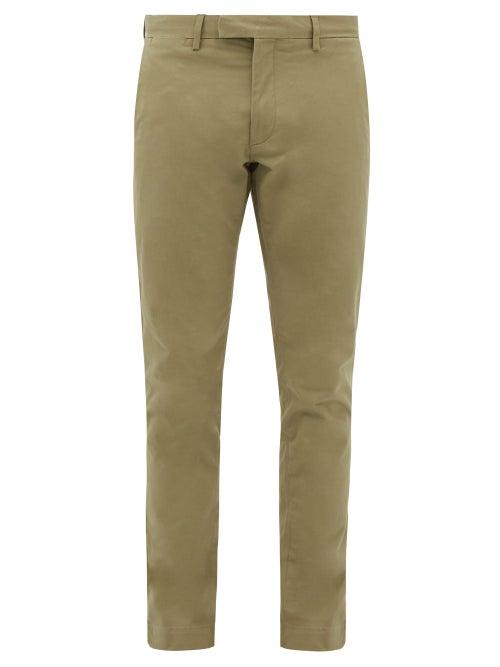 Polo Ralph Lauren - Flat-front Cotton-blend Slim-leg Chinos - Mens - Green