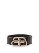 Matchesfashion.com Balenciaga - Bb Logo Leather Belt - Mens - Black
