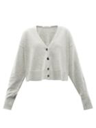 Another Tomorrow - Recycled Cashmere-blend Cropped Cardigan - Womens - Grey