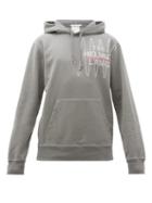 Matchesfashion.com Helmut Lang - Pelvis Logo Embroidered Cotton Hooded Sweatshirt - Mens - Grey