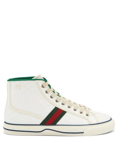 Matchesfashion.com Gucci - 1977 Gg-monogram Jacquard-canvas Trainers - Mens - White