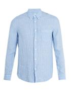 Matchesfashion.com 120% Lino - Patch Pocket Striped Linen Shirt - Mens - Blue Multi