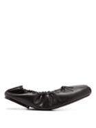Matchesfashion.com Khaite - Ahsland Foldable Leather Ballerina Flats - Womens - Black