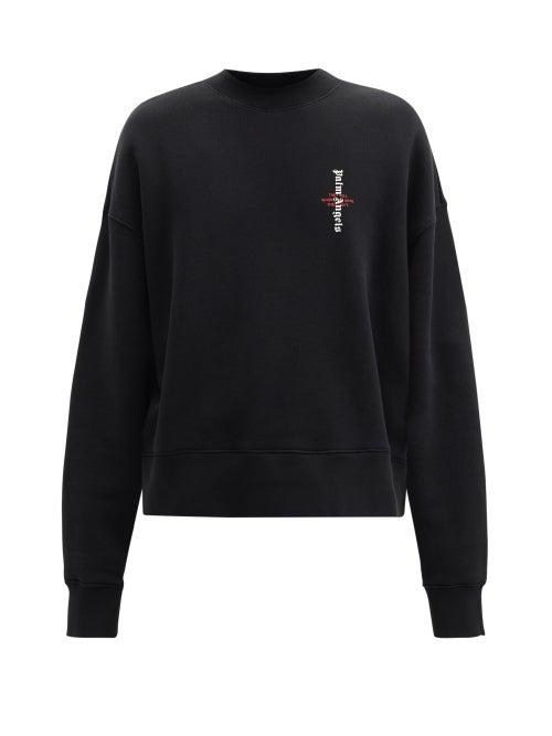 Matchesfashion.com Palm Angels - Logo-print Cotton-jersey Sweatshirt - Mens - Black