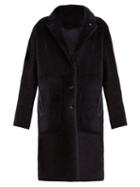 Matchesfashion.com Joseph - Brittany Reversible Shearling Coat - Womens - Navy