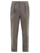 Matchesfashion.com The Row - Mark Pleated Wool-twill Suit Trousers - Mens - Dark Grey