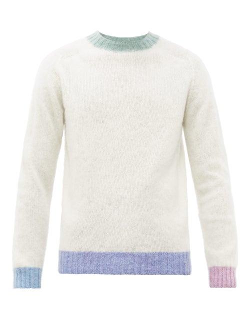 Matchesfashion.com Howlin' - Contrast Trim Wool Sweater - Mens - White