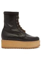 Matchesfashion.com Gabriela Hearst - David Flatform Leather Boots - Womens - Black
