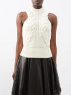 Alexander Mcqueen - Cable-knit Sleeveless Wool Top - Womens - Ivory