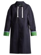 Matchesfashion.com La Fetiche - Siouxie Reversible Vulcanised Rubber Trench Coat - Womens - Navy Multi