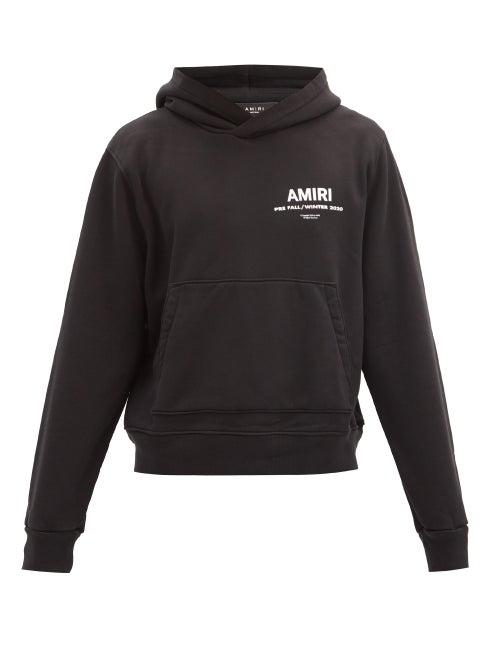 Matchesfashion.com Amiri - Logo-print Cotton Hooded Sweatshirt - Mens - Black