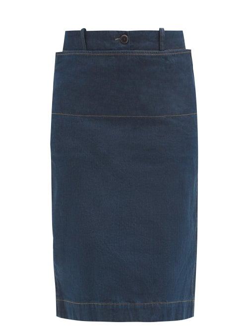 Matchesfashion.com Lemaire - Straight-cut Denim Midi Skirt - Womens - Denim