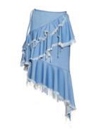 Marques'almeida Asymmetric-hem Frayed Denim Skirt