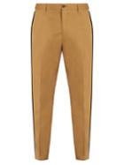 Dolce & Gabbana Side-striped Tapered-leg Stretch-cotton Trousers
