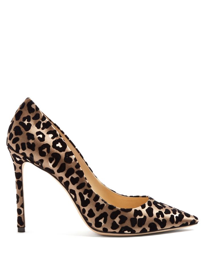 Jimmy Choo Romy 100mm Leopard-print Velvet Heels