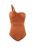 Ladies Beachwear Sara Cristina - Narcissus One-shoulder Swimsuit - Womens - Orange