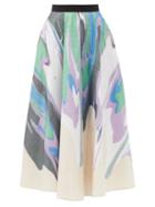 Matchesfashion.com Roksanda - Tamarine Swirl-print Skirt - Womens - Beige Multi