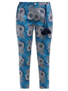 Matchesfashion.com Figue - Zulu Cropped Cotton Trousers - Womens - Blue Print