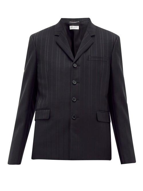 Matchesfashion.com Saint Laurent - Striped Single Breasted Jacket - Mens - Black