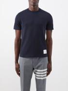 Thom Browne - Four Bar-intarsia Cotton-piqu T-shirt - Mens - Navy