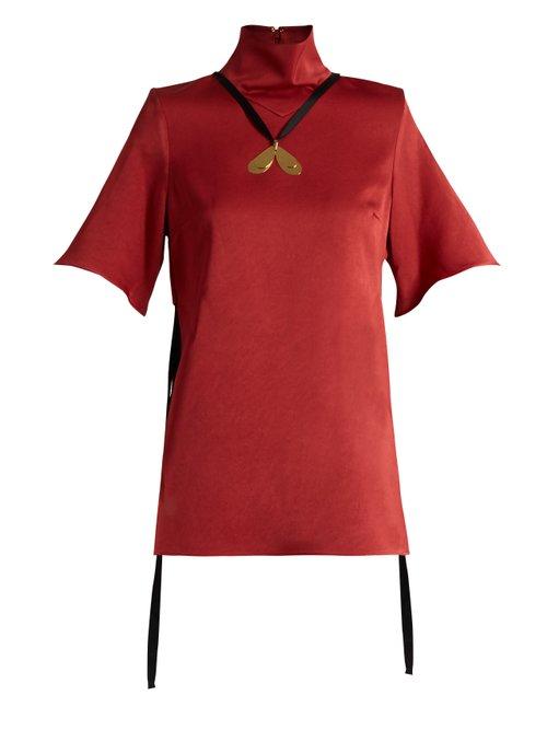 Matchesfashion.com Ellery - Blasphemy High Neck Cady Top - Womens - Dark Red