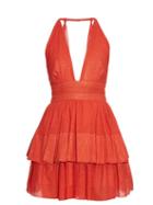 Matchesfashion.com Sophie Theallet - Anais Plunging Neckline Dress - Womens - Red