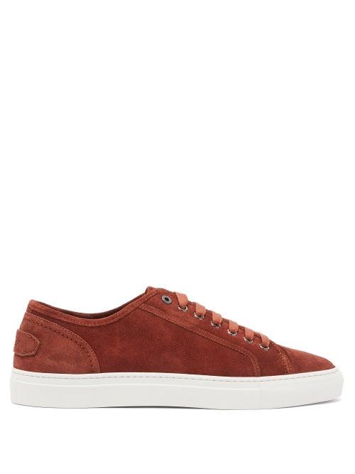 Brioni - Logo-debossed Suede Trainers - Mens - Brown