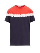 Matchesfashion.com Moncler - Logo-patch Tie-dye Cotton-jersey T-shirt - Mens - Blue Multi