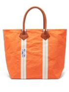 Haulier - Utility Medium Striped Canvas Tote Bag - Mens - Orange