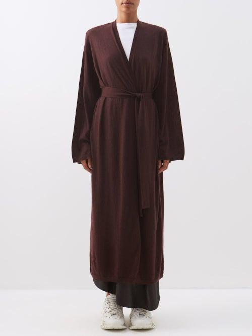 Raey - Fine Gauge Responsible-cashmere Maxi Cardigan - Womens - Burgundy