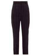 Matchesfashion.com Alexander Mcqueen - Tailored Grain-de-poudre Wool Cigarette Trousers - Womens - Black