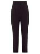 Matchesfashion.com Alexander Mcqueen - Tailored Grain-de-poudre Wool Cigarette Trousers - Womens - Black