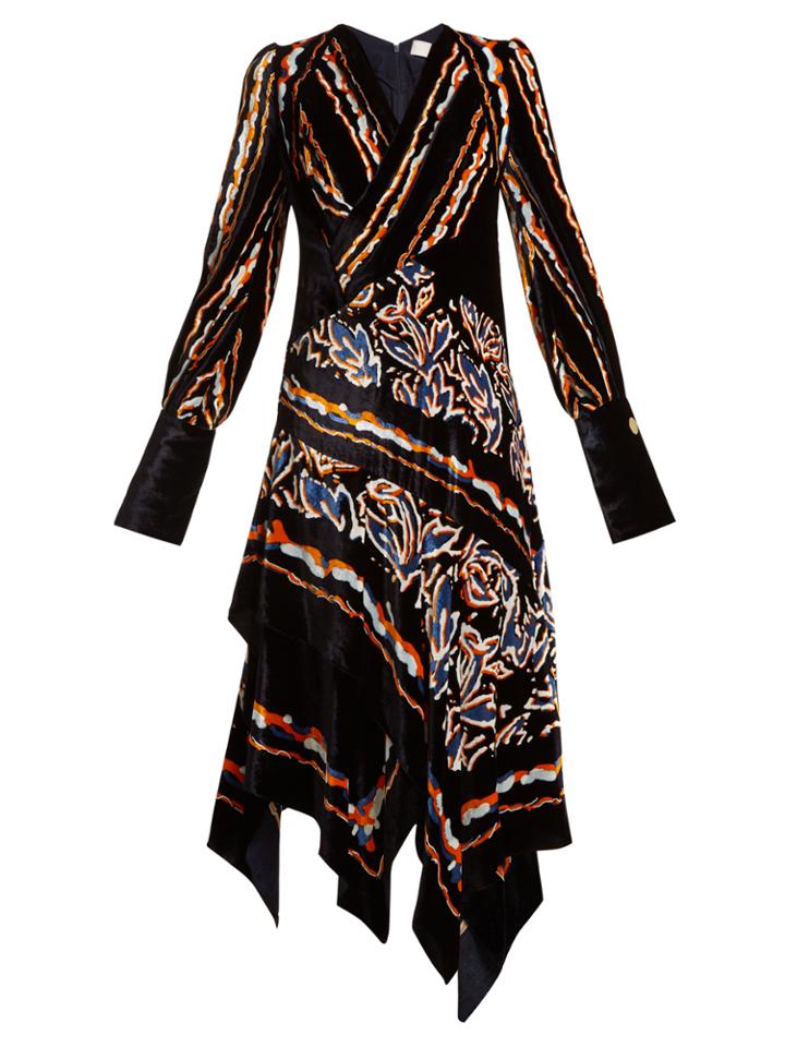 Peter Pilotto Scarf Graphic-print Velvet Dress