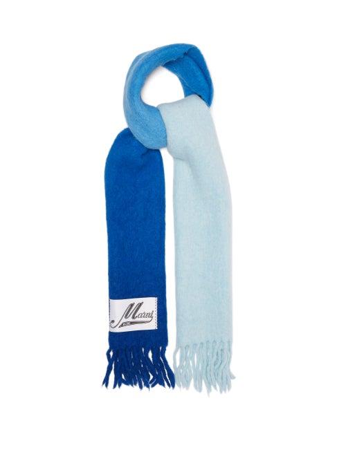 Marni - Gradient Fringed Alpaca-blend Scarf - Mens - Blue