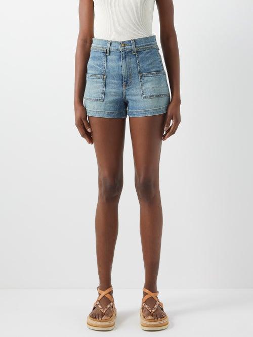 Nili Lotan - Livie High-rise Denim Shorts - Womens - Denim