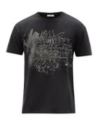 Matchesfashion.com Valentino - Roman-print Cotton-jersey T-shirt - Mens - Black